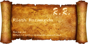 Rieth Rozamunda névjegykártya